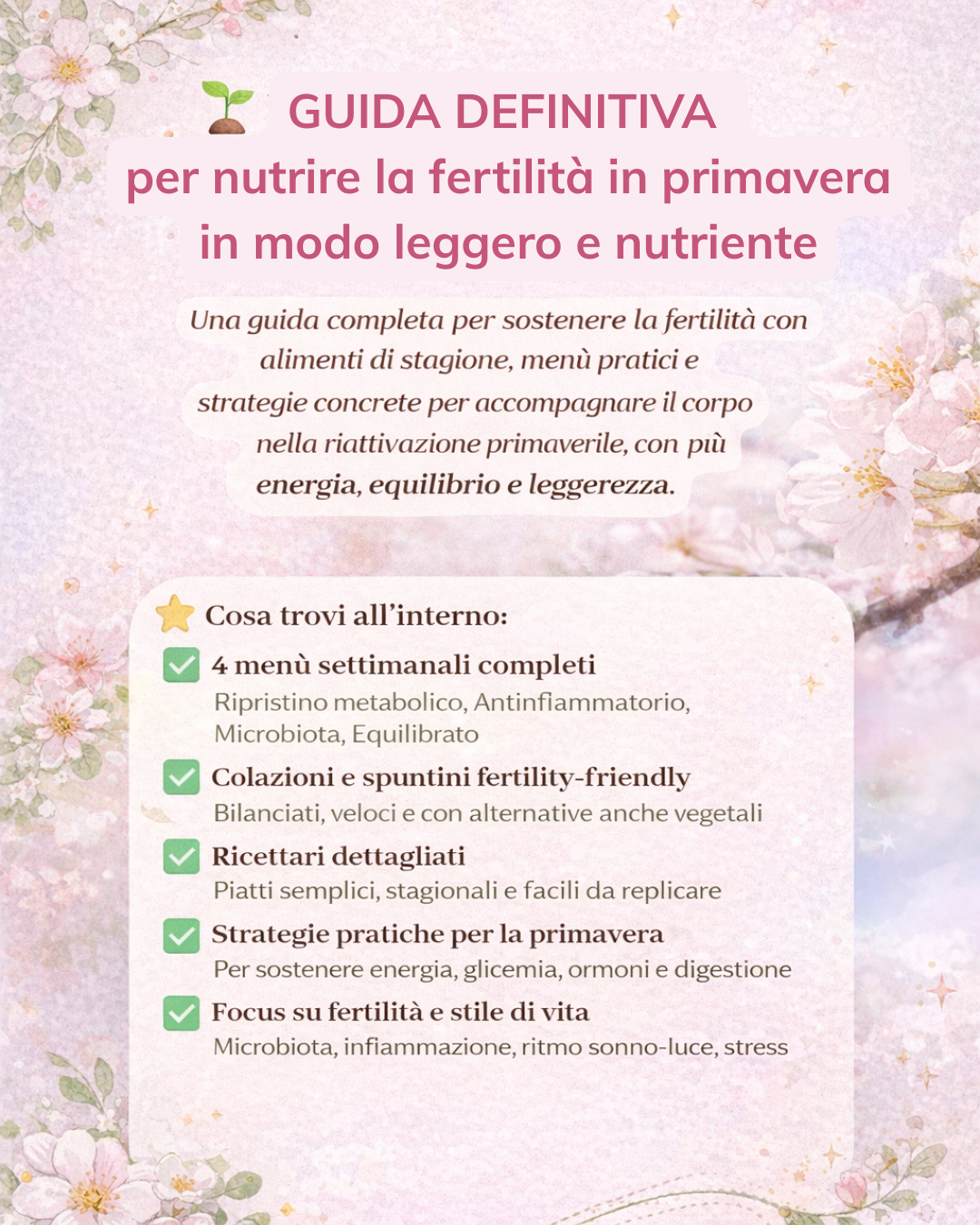 Primavera Fertile: menù per la fertilità (Ebook) - offerta lancio fino al 27/3!